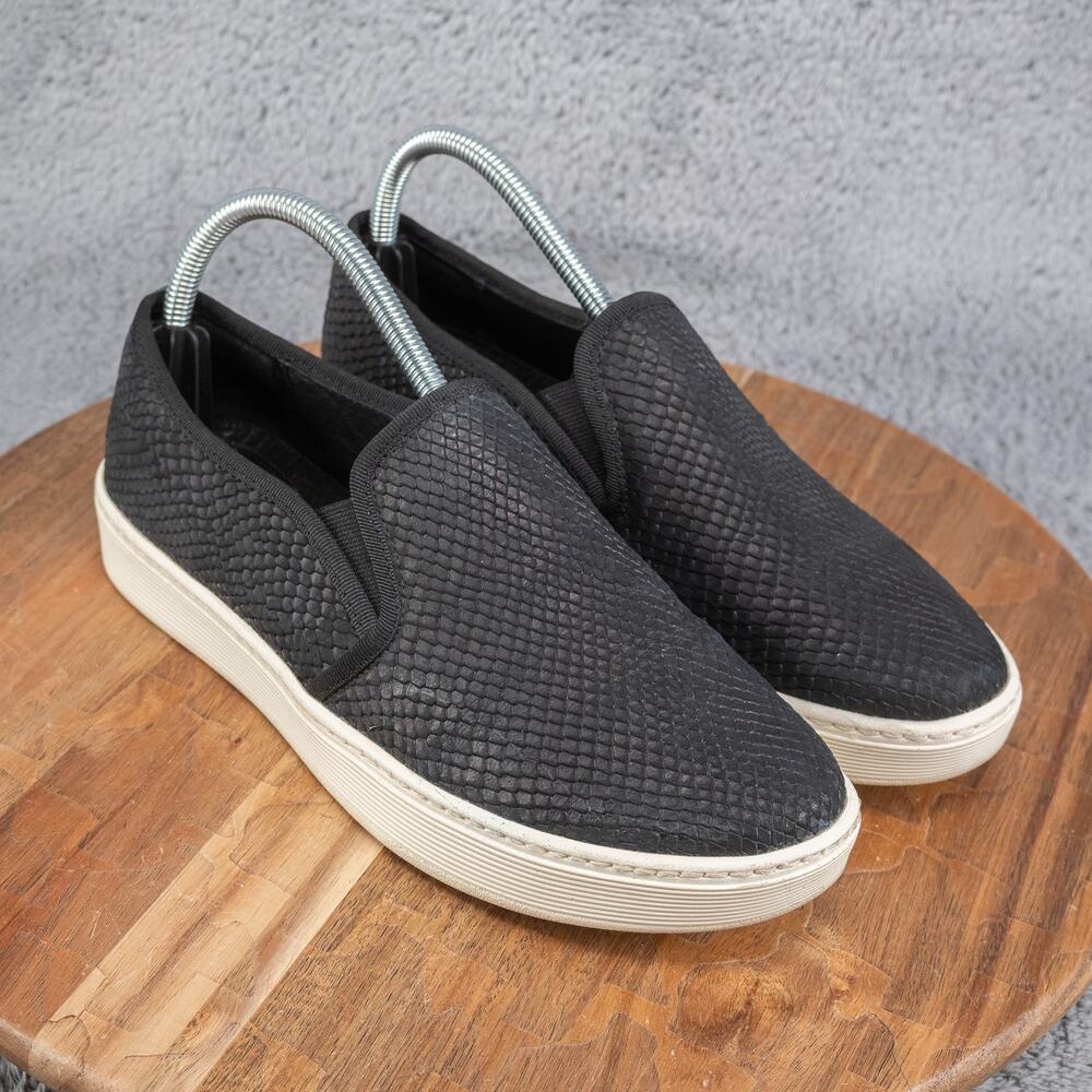 Sofft Somers II Snakeprint Black Leather Perforated Slip On Loafer Women's 8.5 M